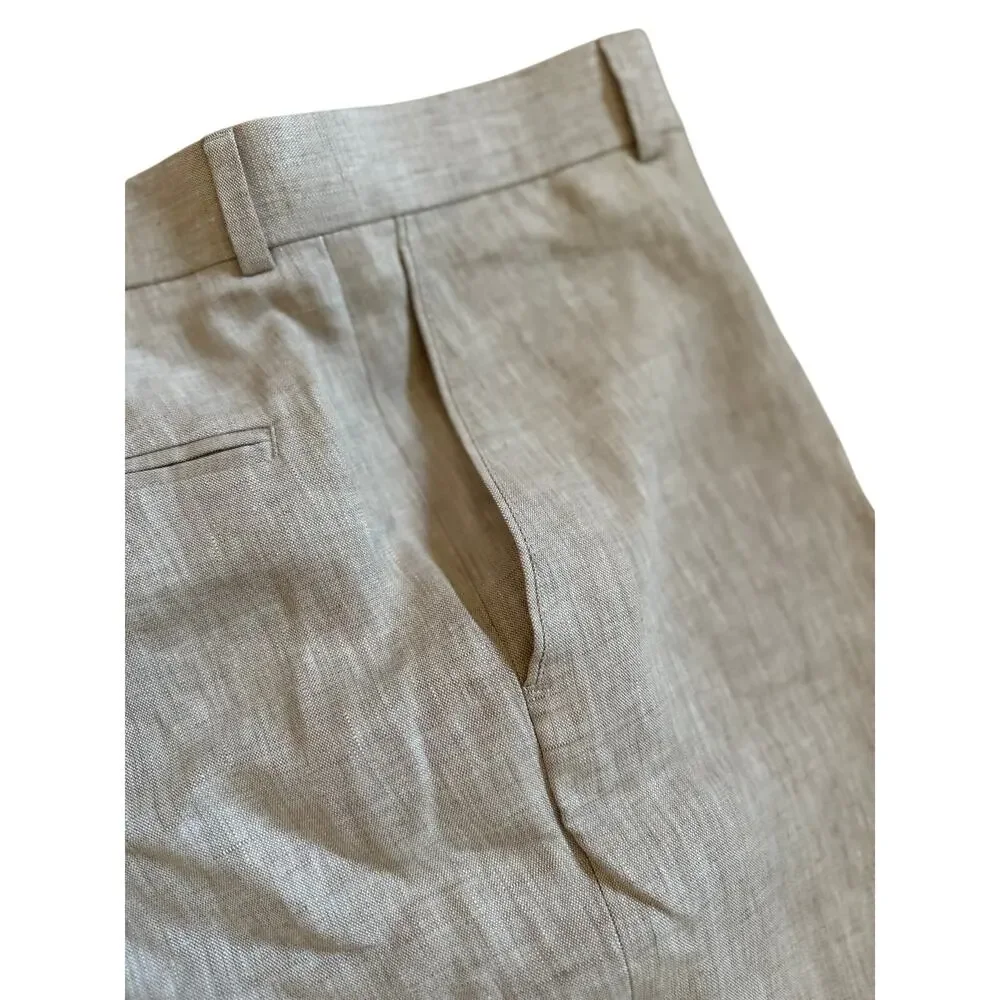 Haspel 100% Linen Mens Trousers, Beige color, Size 36